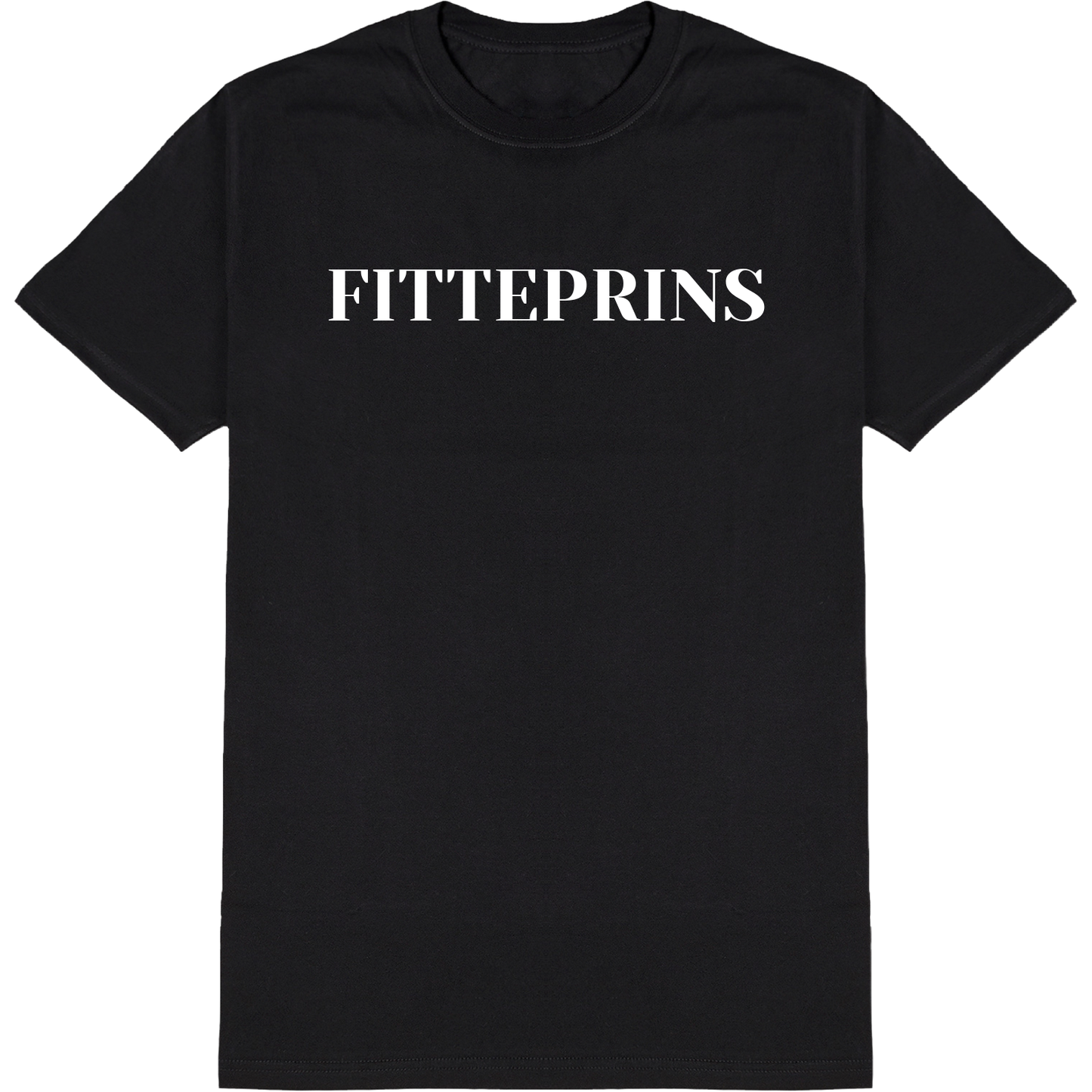 Gavepakke- FITTEPRINS (Krus, Caps og T-skjorte i sort, unisex modell)