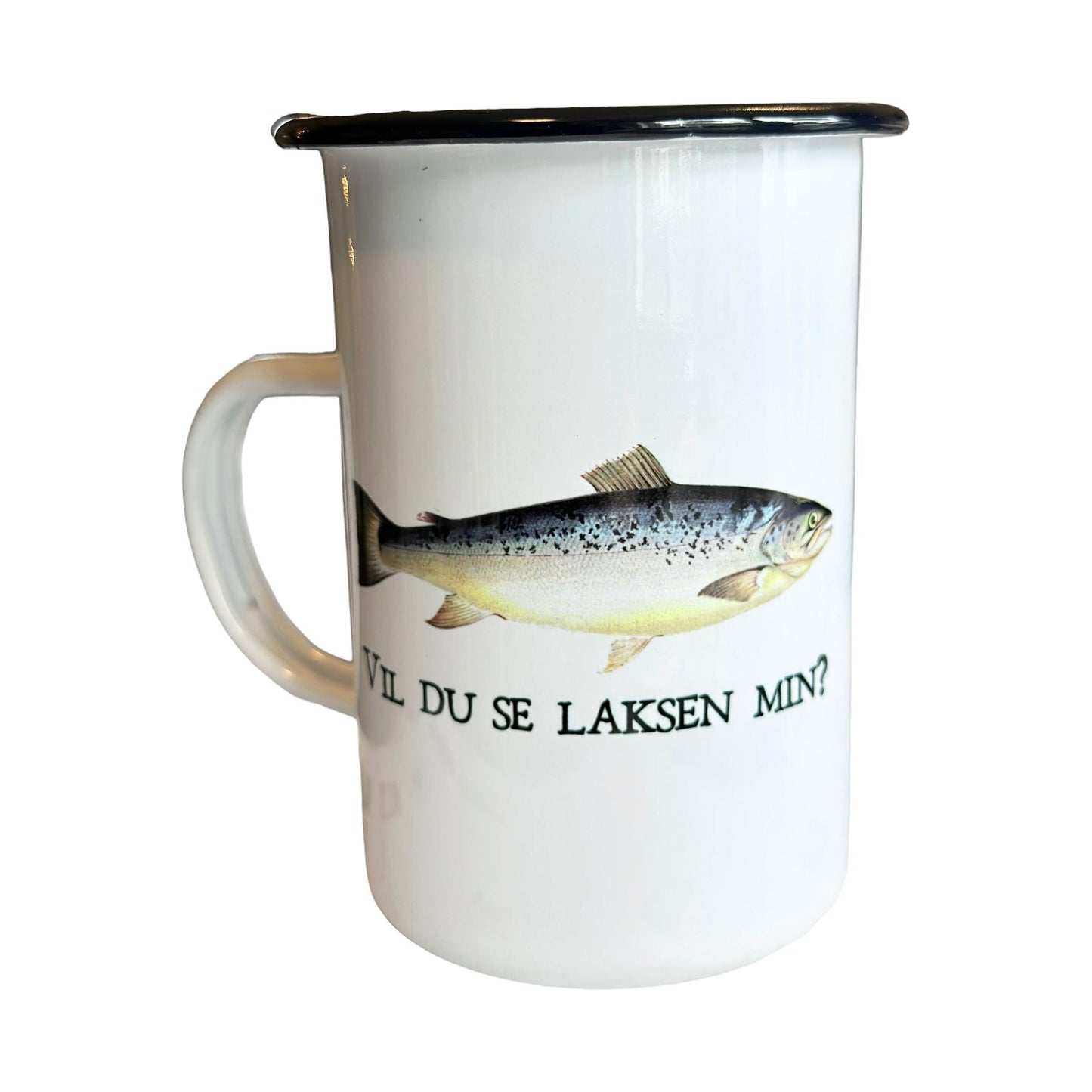 Vil du se LAKSEN min? -Emaljekrus ,450 ml