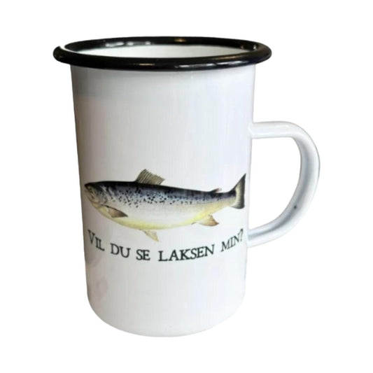 Vil du se LAKSEN min? -Emaljekrus ,450 ml