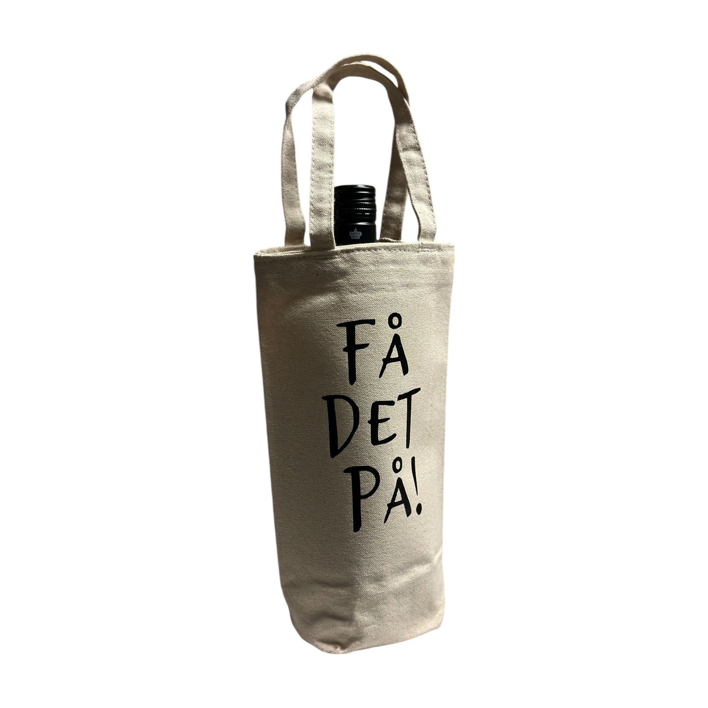 Få det på! -Flaskepose (vinbag) i Fairtrade-bomull | Perfekt gave