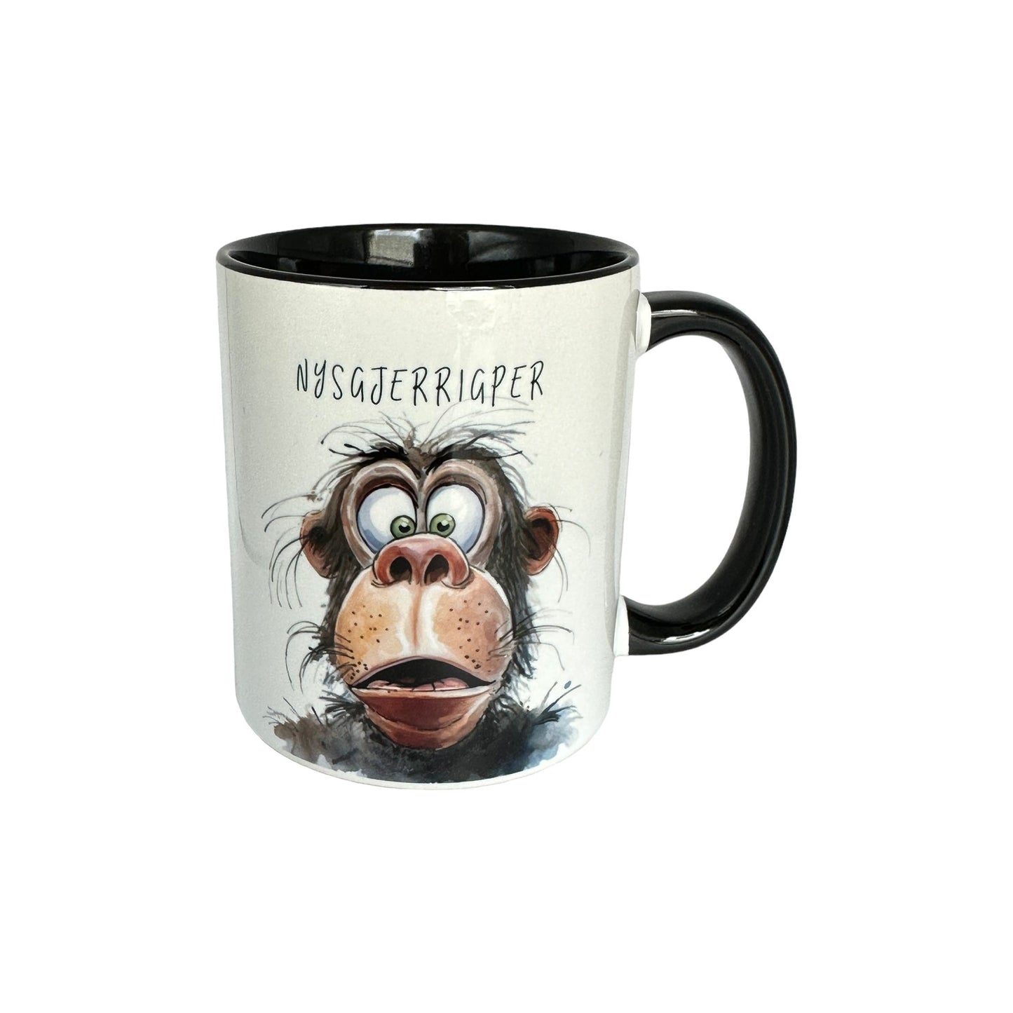 "Monkey Business" -Krus m/ morsomme aper og passende tekst