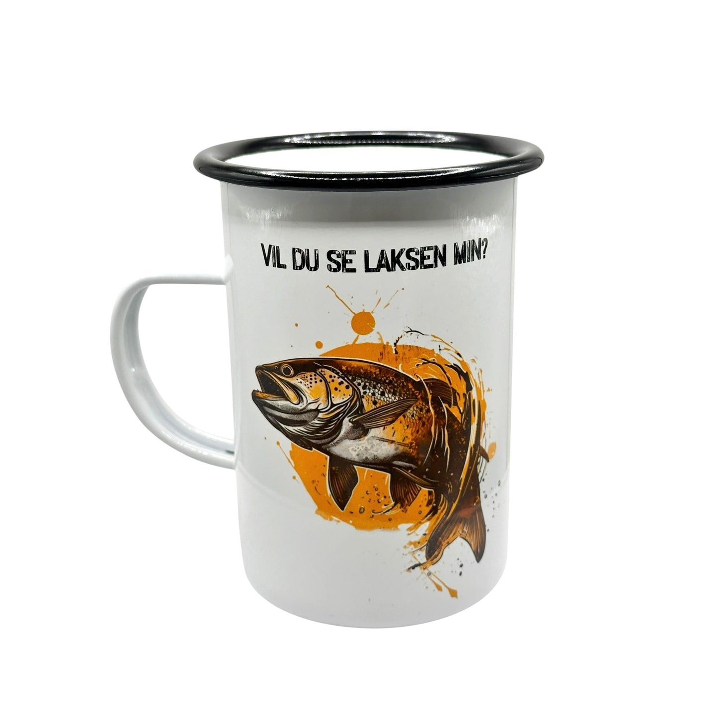 Vil du se LAKSEN min? -Emaljekrus ,450 ml