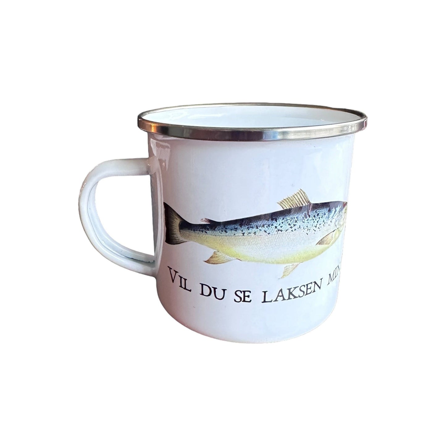 Vil du se LAKSEN min? -Emaljekrus ,450 ml