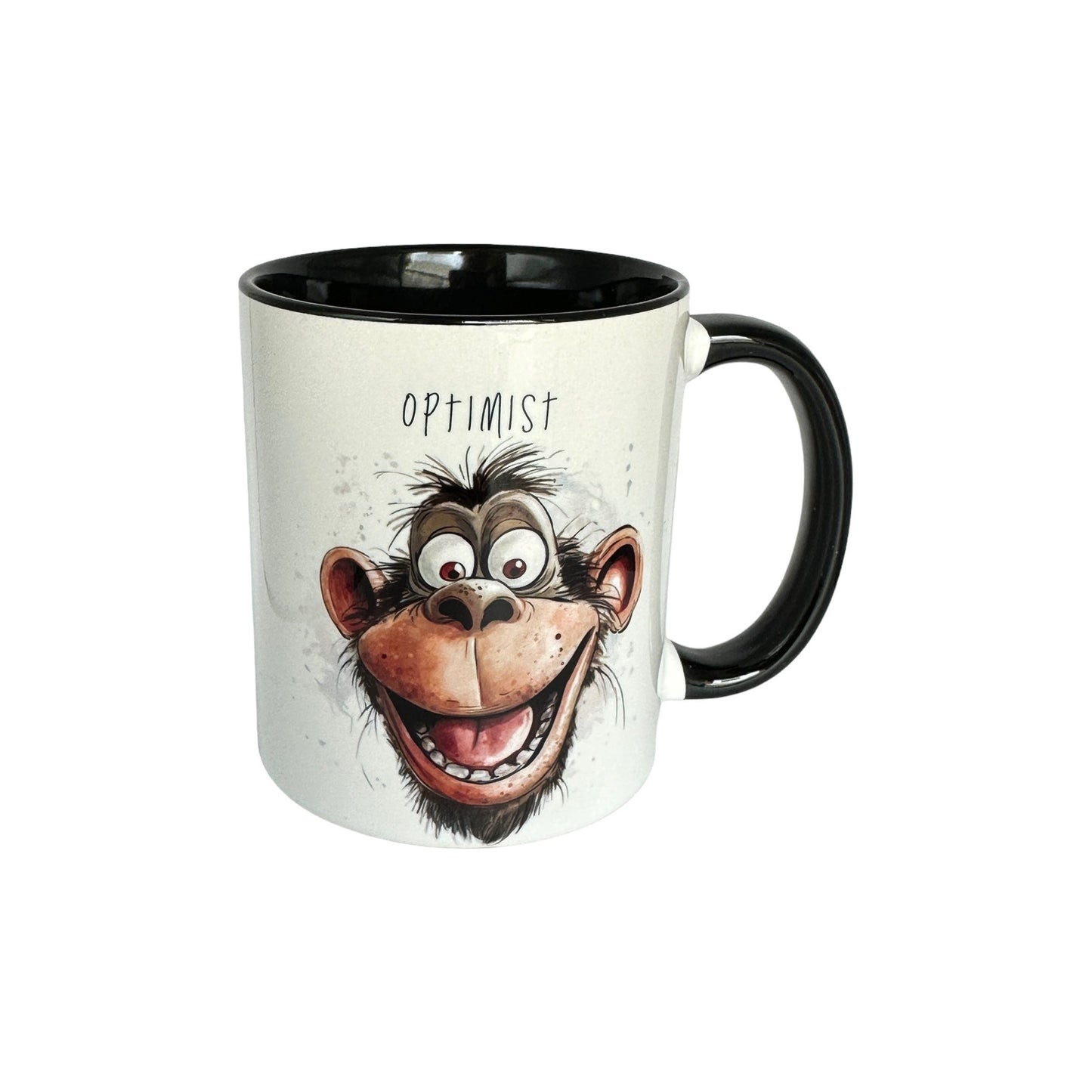 "Monkey Business" -Krus m/ morsomme aper og passende tekst