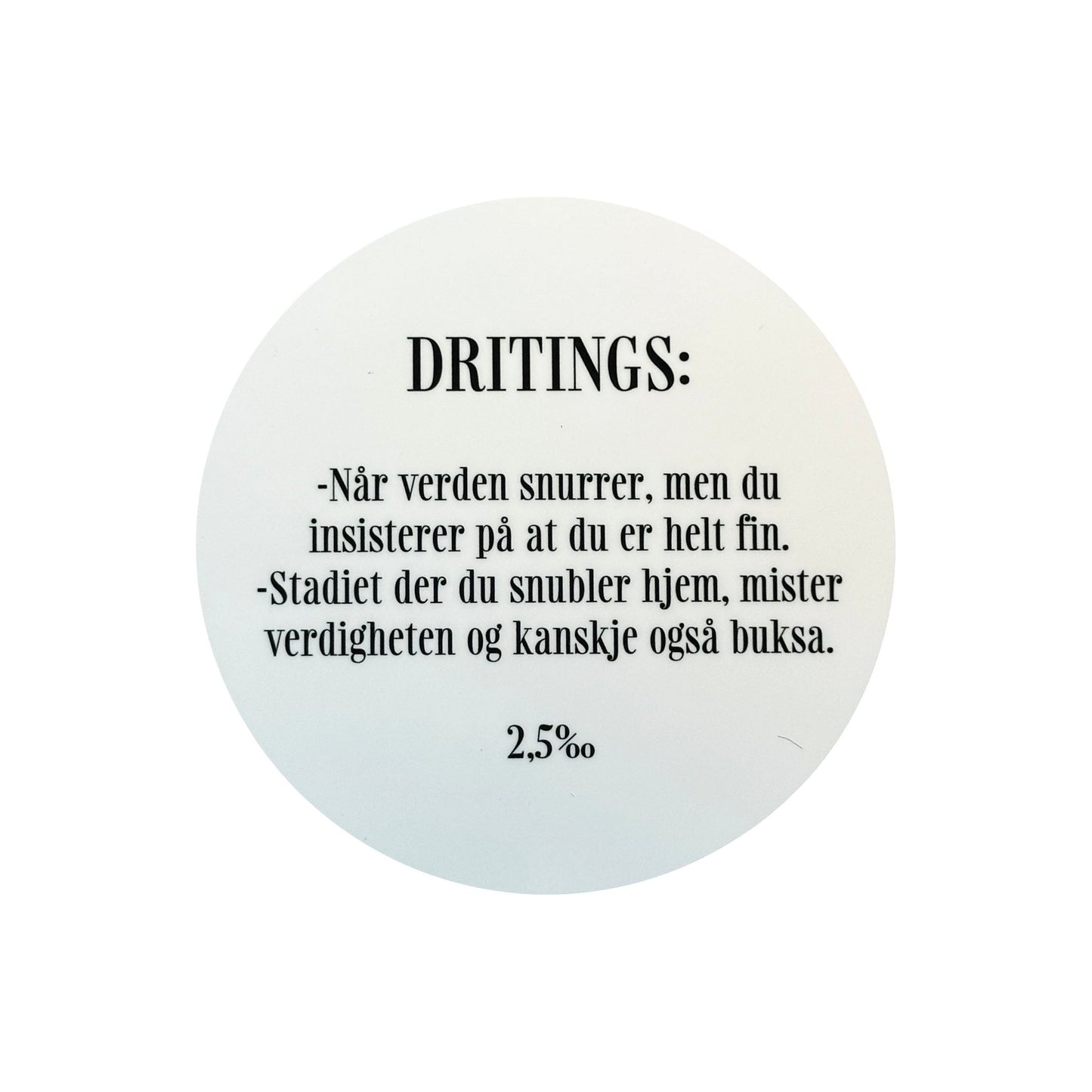 Promillebrikker – Morsomme coasters (6 stk.)med promillehumor