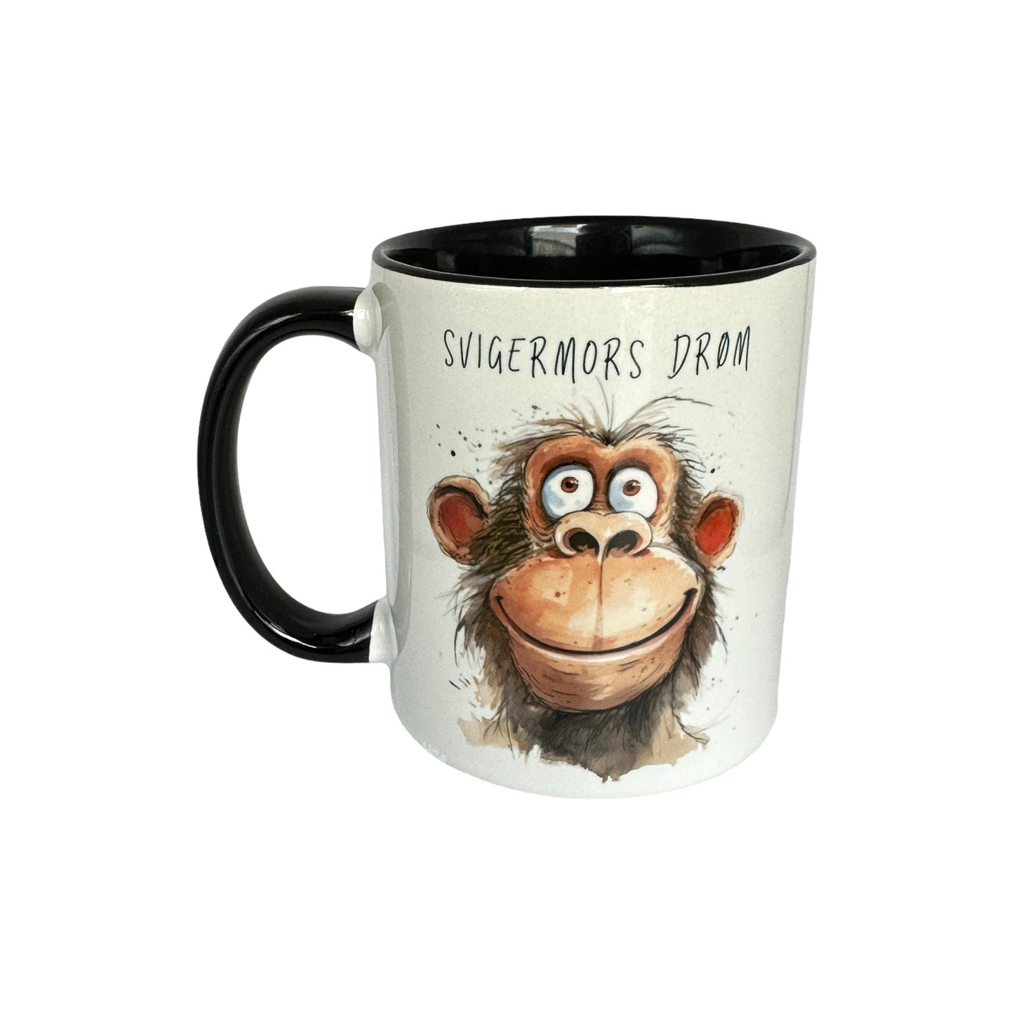 "Monkey Business" -Krus m/ morsomme aper og passende tekst