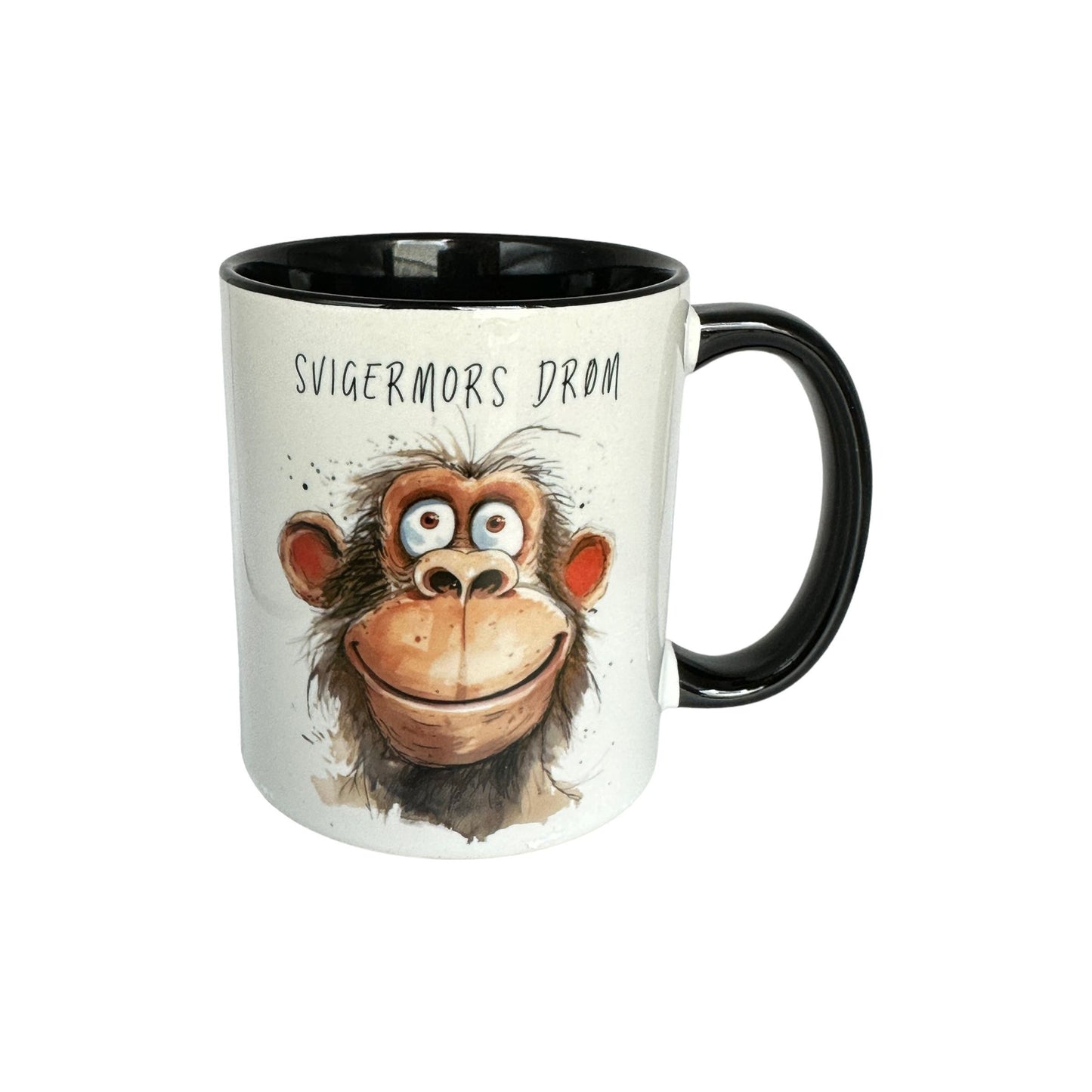 "Monkey Business" -Krus m/ morsomme aper og passende tekst