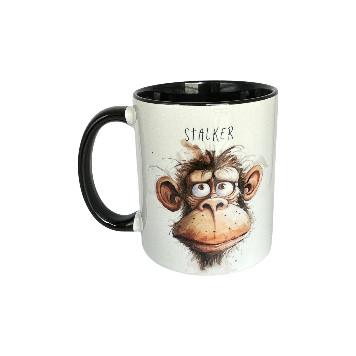 "Monkey Business" -Krus m/ morsomme aper og passende tekst