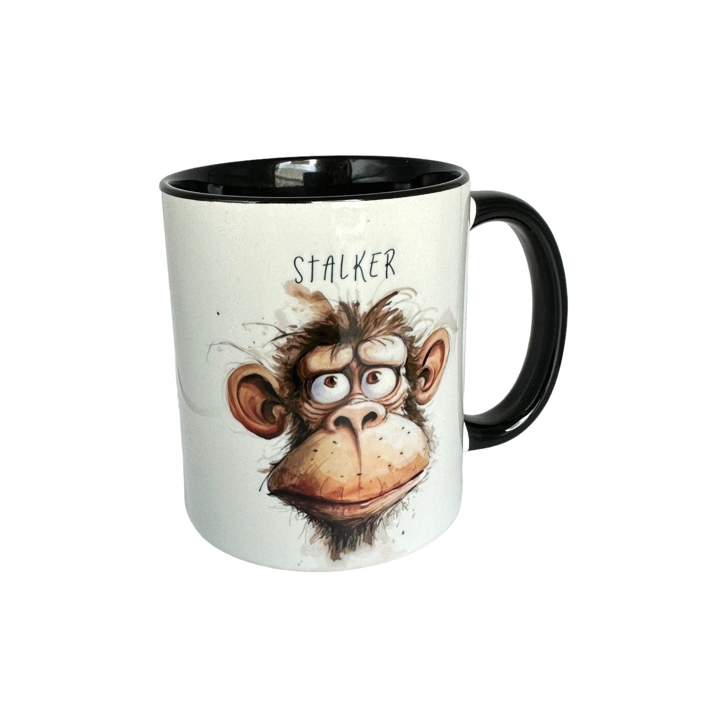 "Monkey Business" -Krus m/ morsomme aper og passende tekst