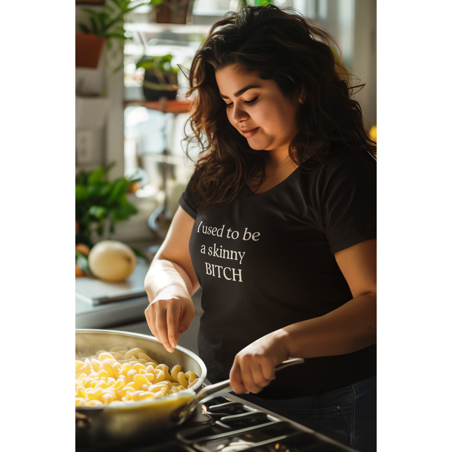 I used to be a skinny... -T-skjorte (curved)