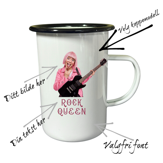 Skreddersydde Krus -HVIT, emalje