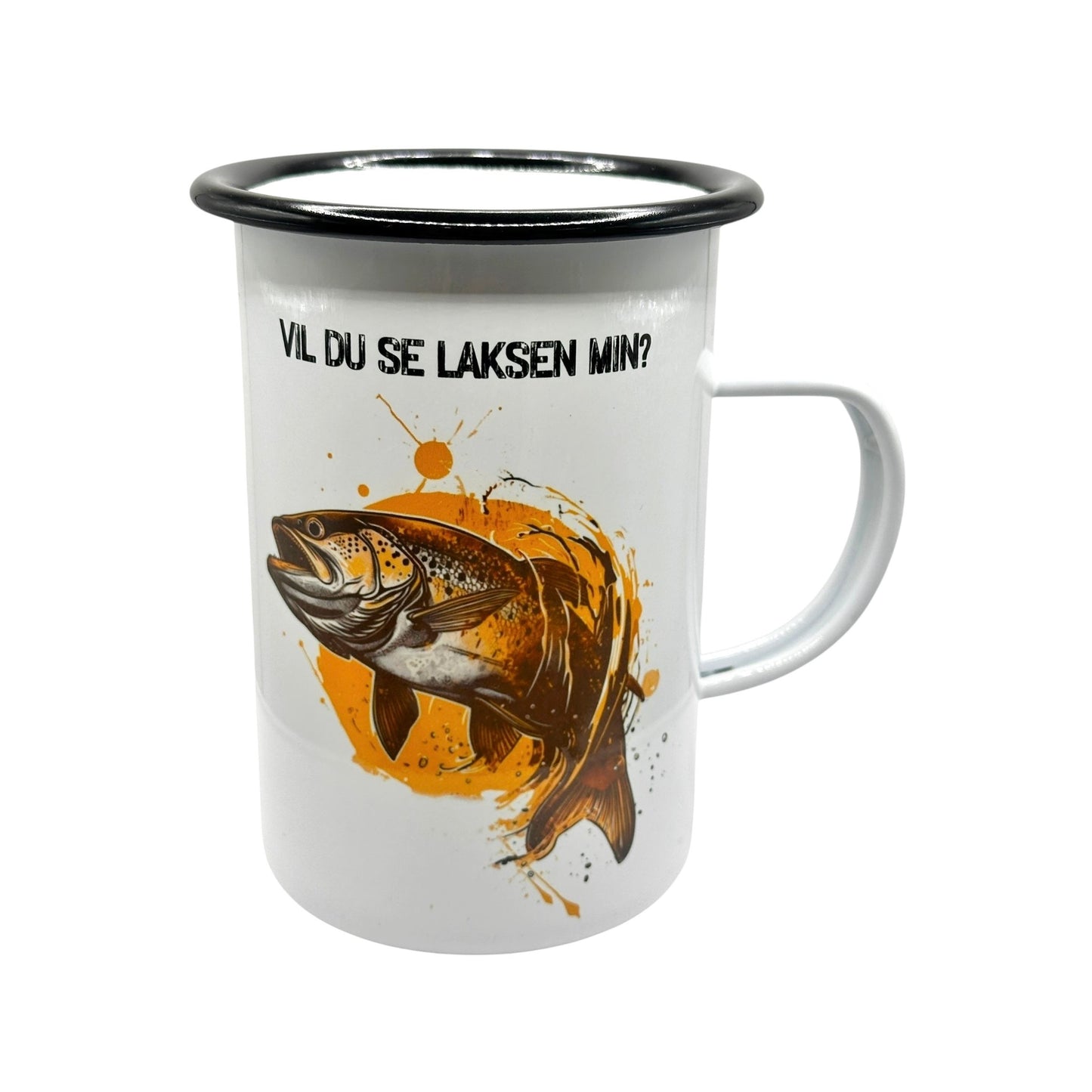 Vil du se LAKSEN min? -Emaljekrus ,450 ml